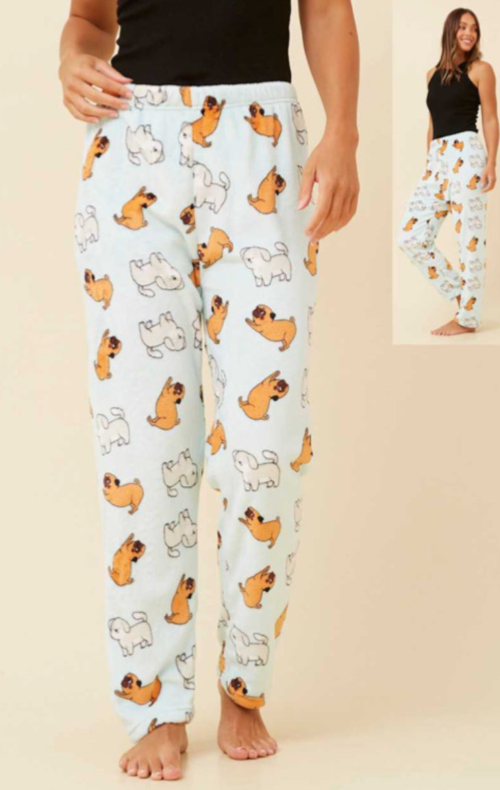 Dog print pyjama pants