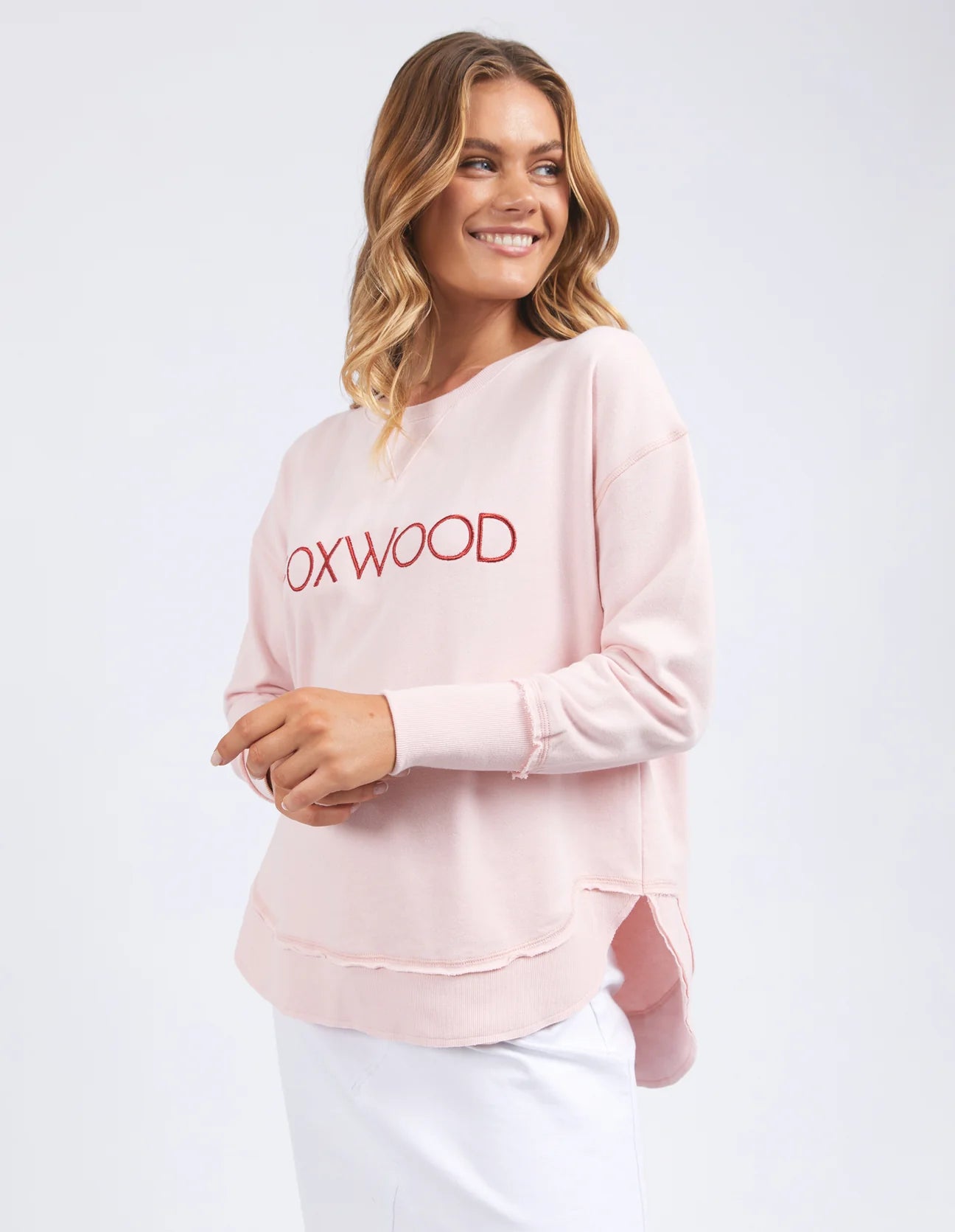 Simplified Metallic Crew Pale Pink