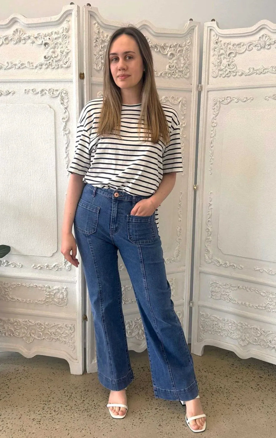 VINTAGE BLUE front seam jean