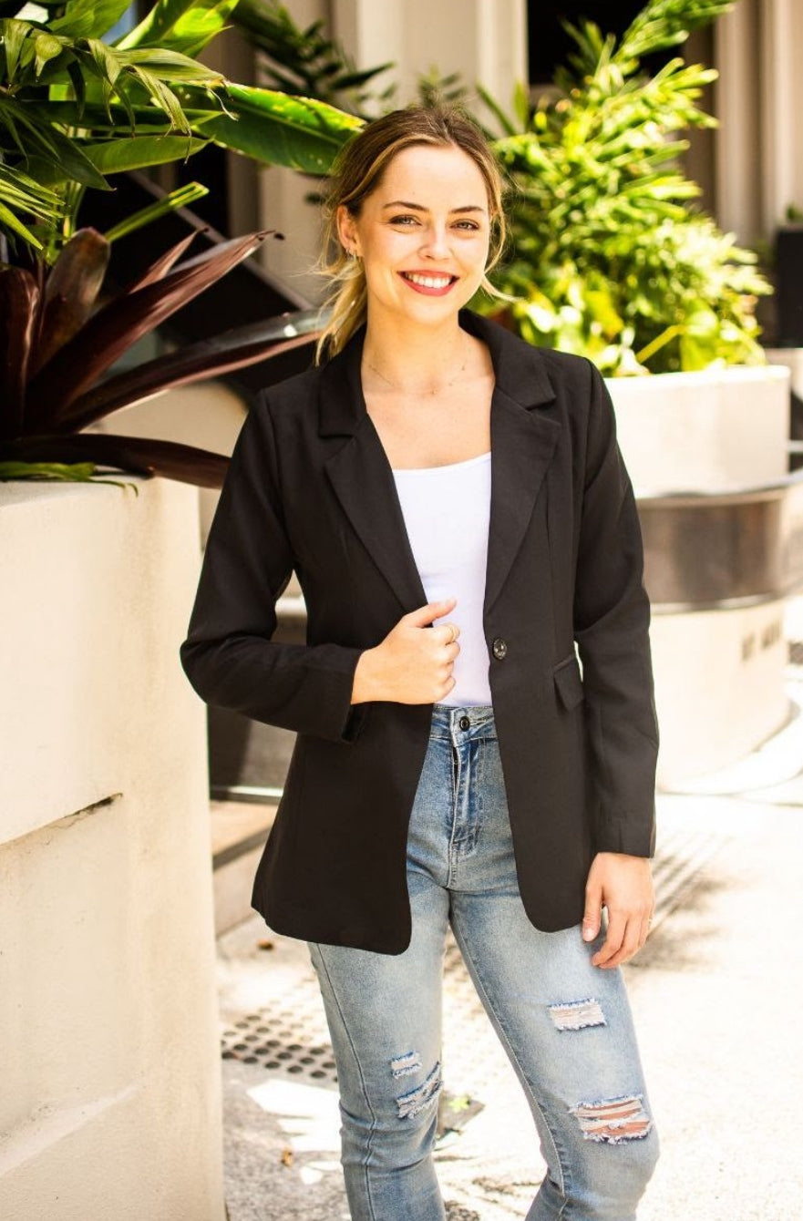 Audrey tailored blazer- black
