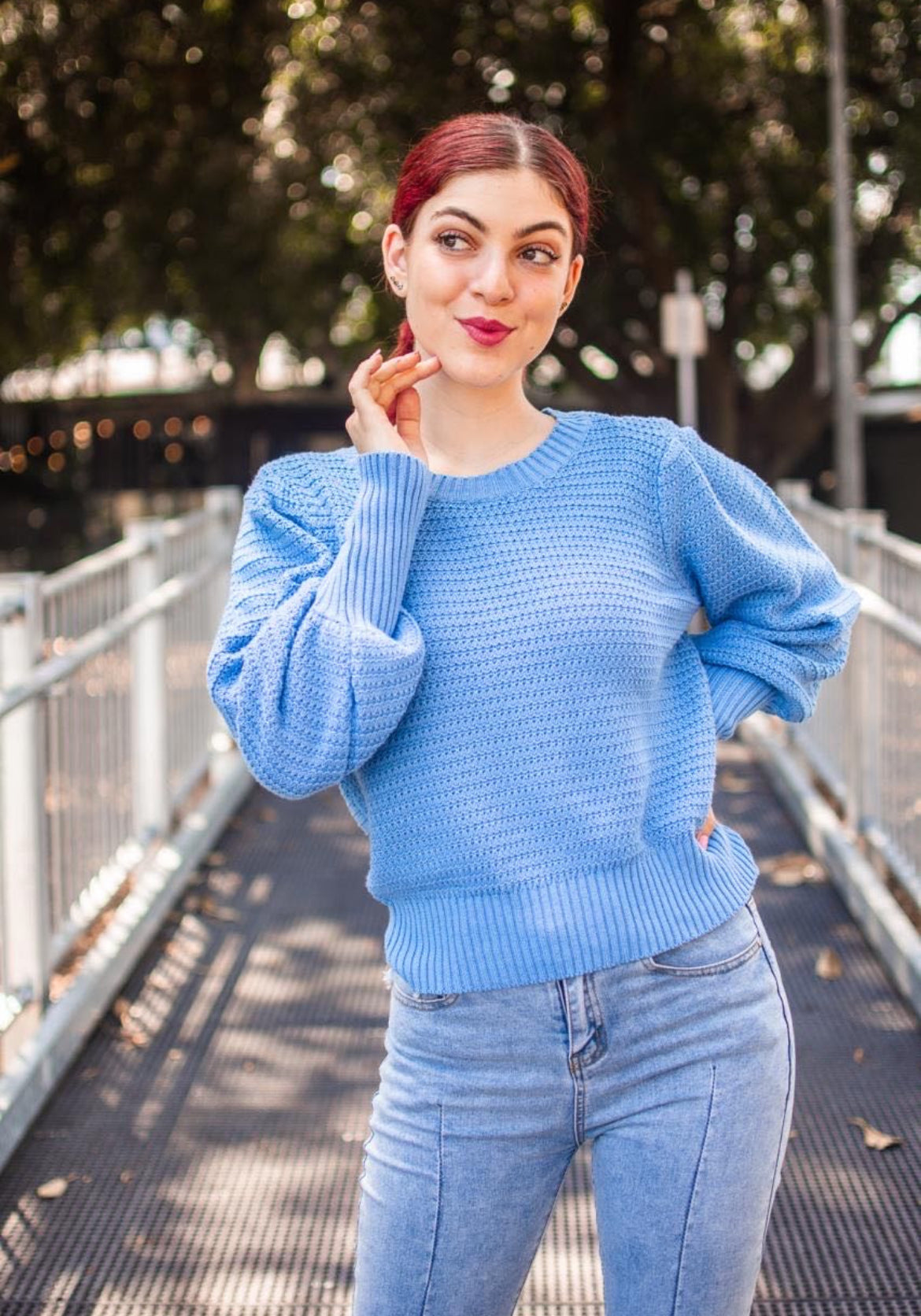 Tamsyn knit- blue & pink
