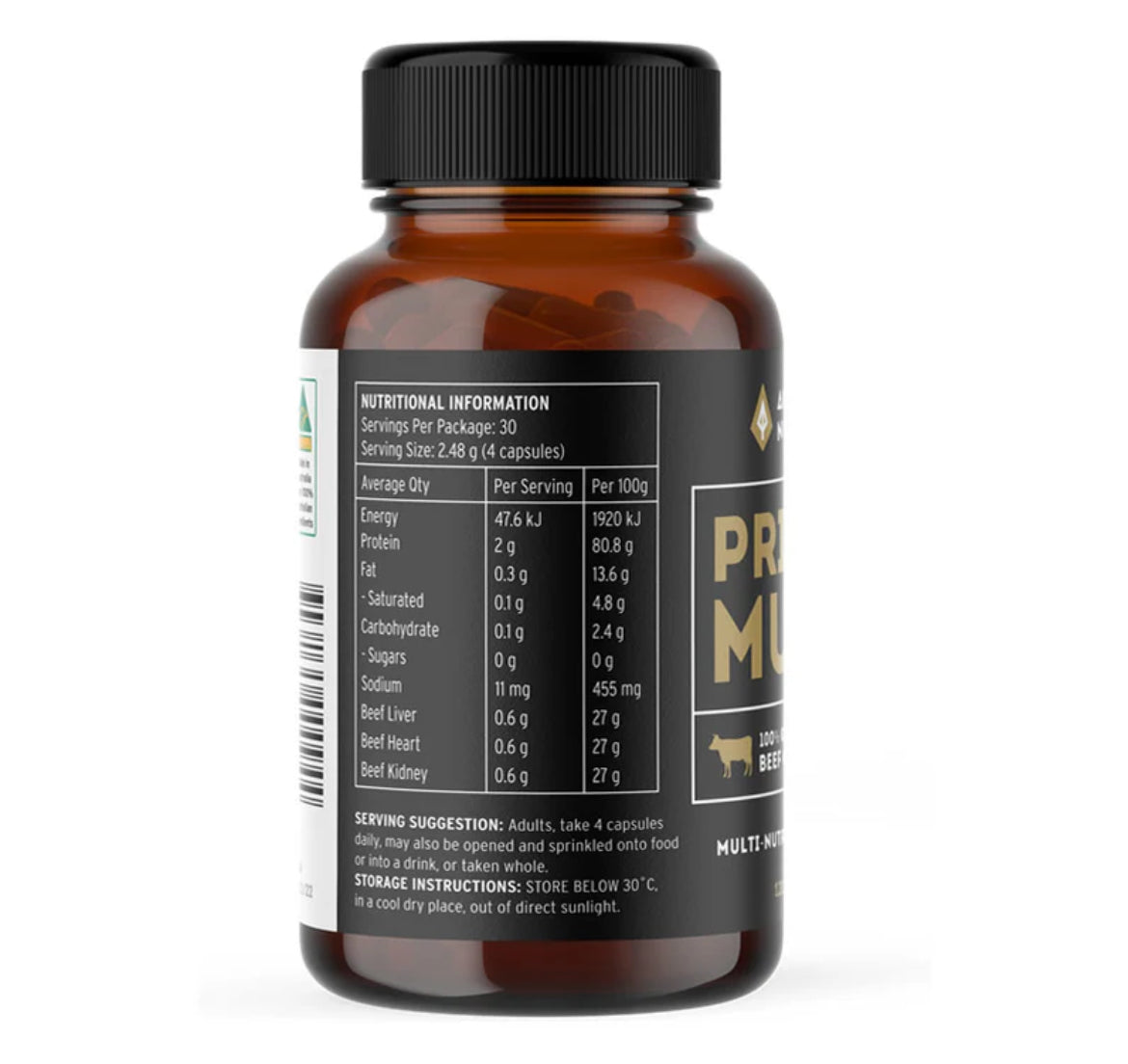 Primal Multi - Grass Fed Beef Organs - Capsules & Powder