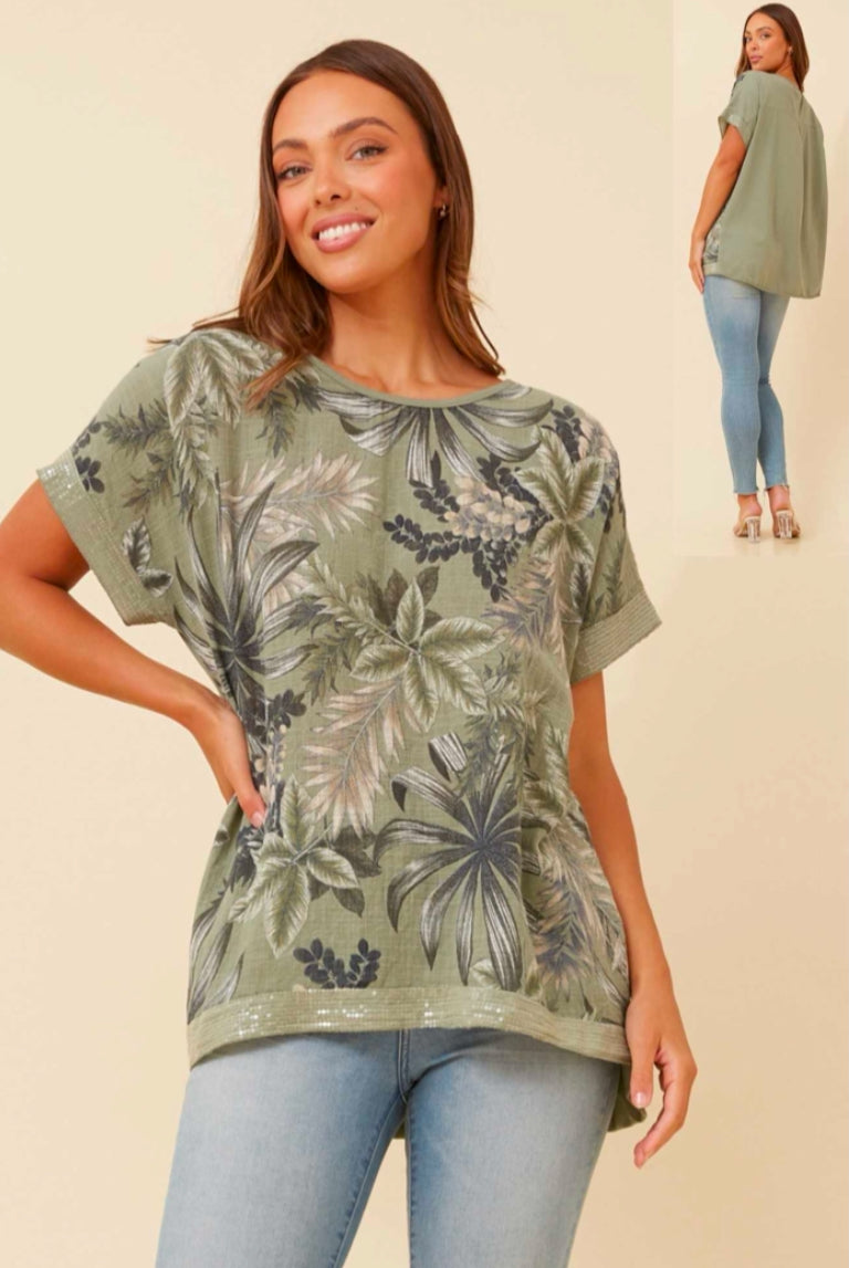 Tamir sequin trim top