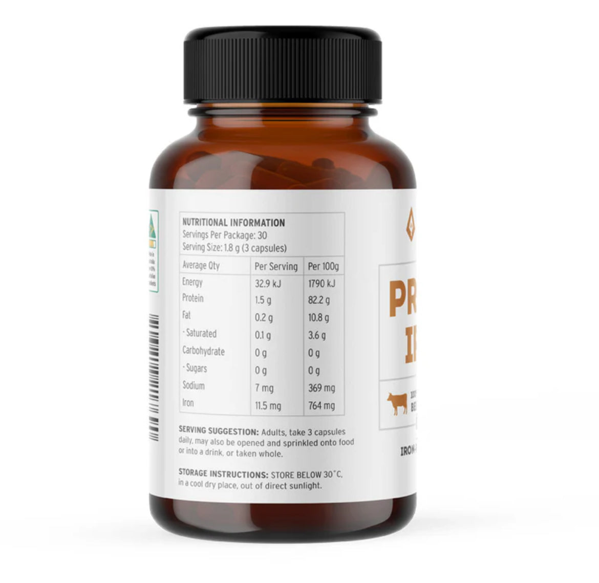 Primal Iron - Grass Fed Beef Spleen - Capsules & Powder