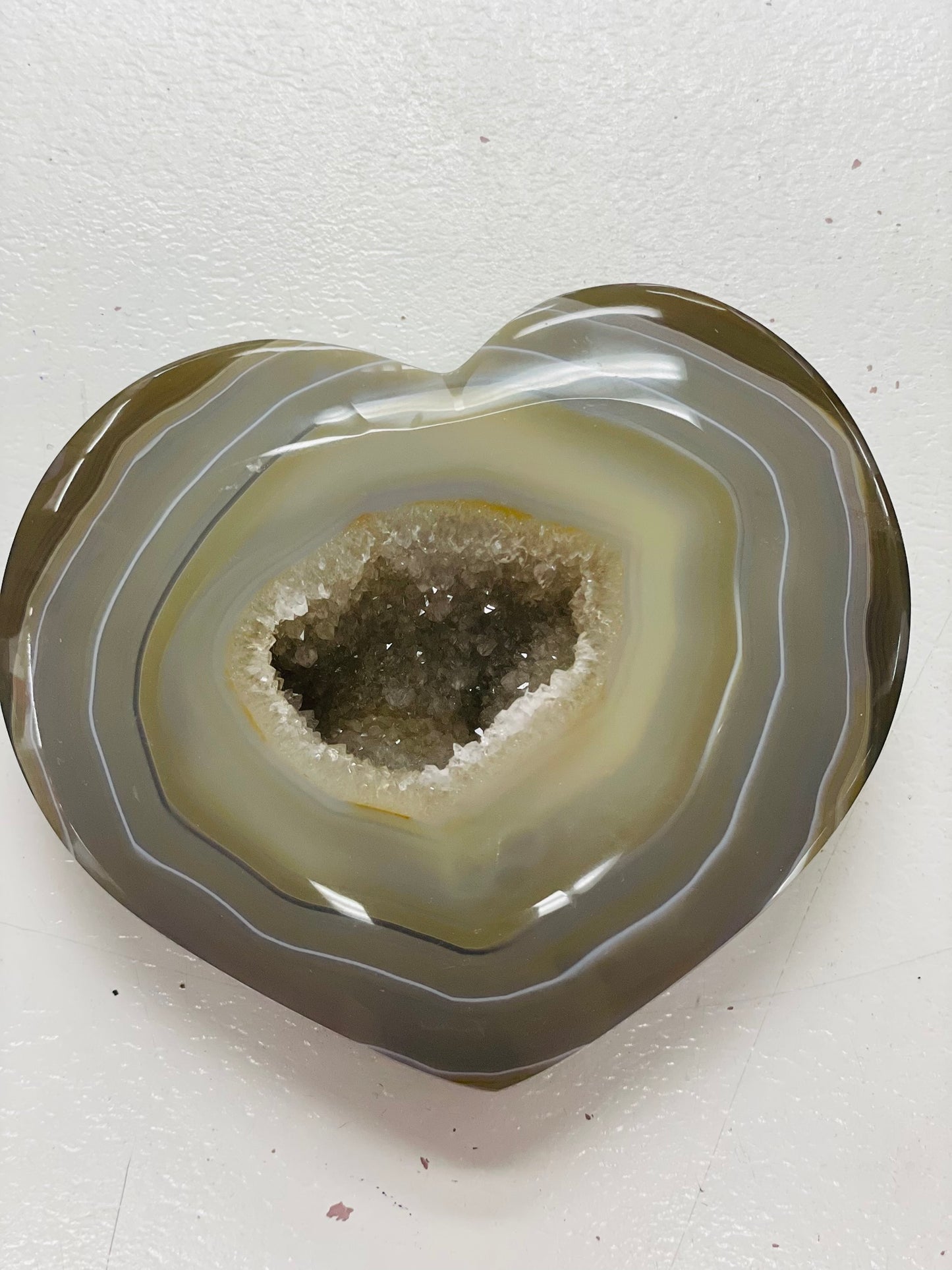 Agate druzy heart