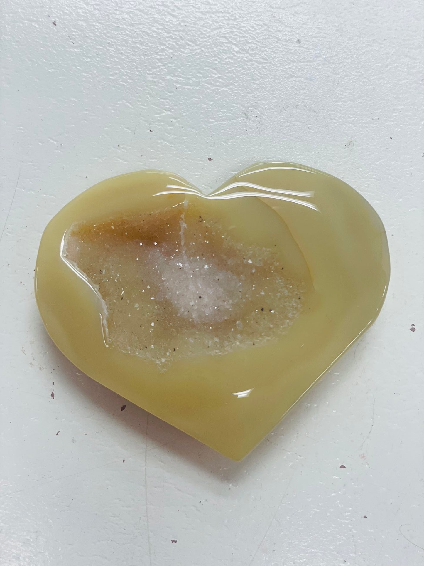 Agate druzy heart