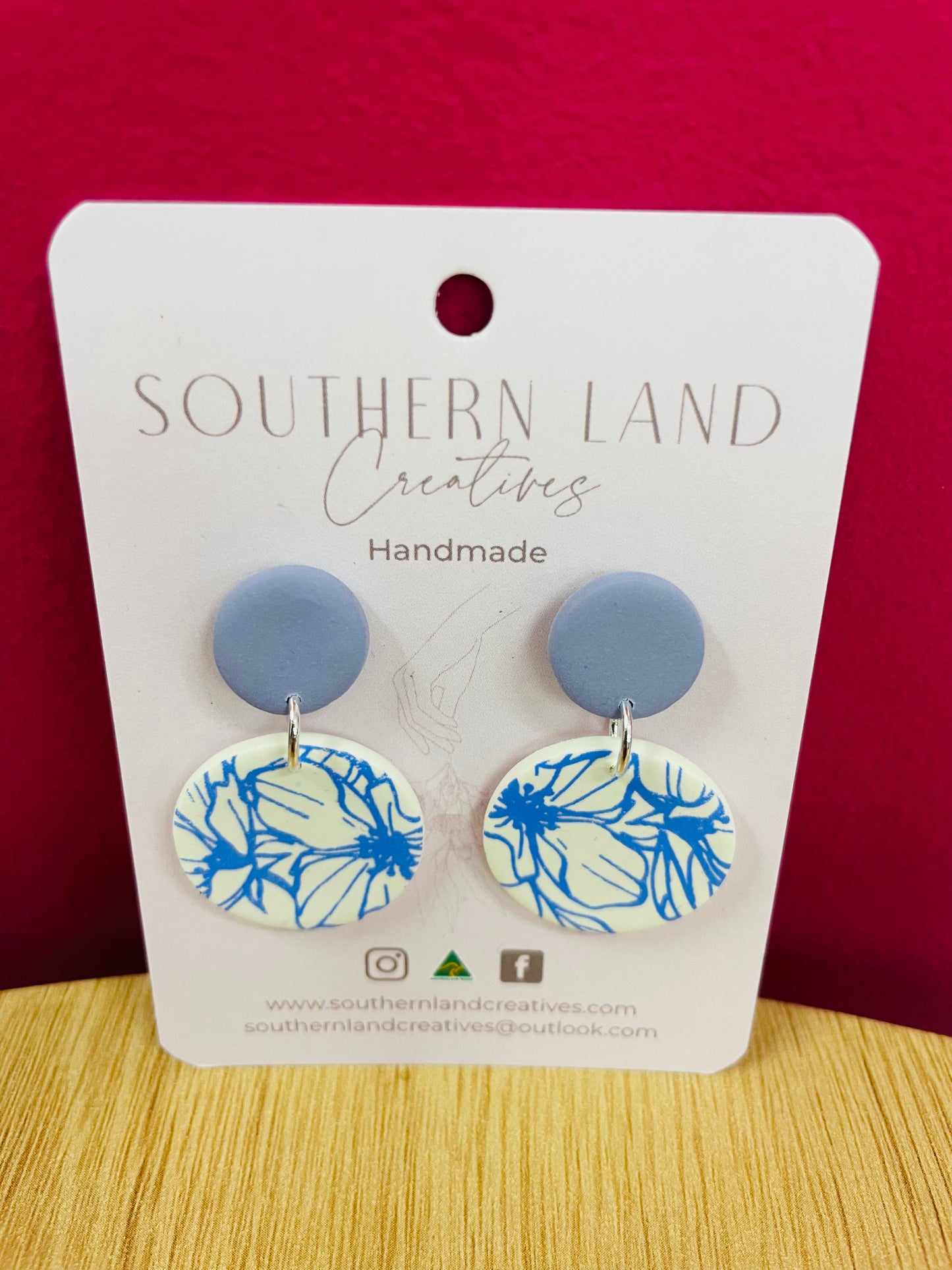 Purple flower earrings