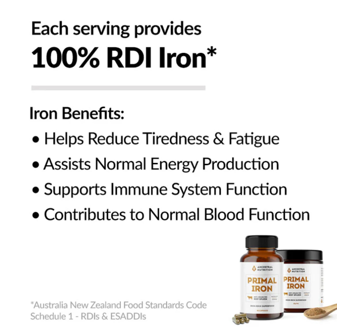 Primal Iron - Grass Fed Beef Spleen - Capsules & Powder