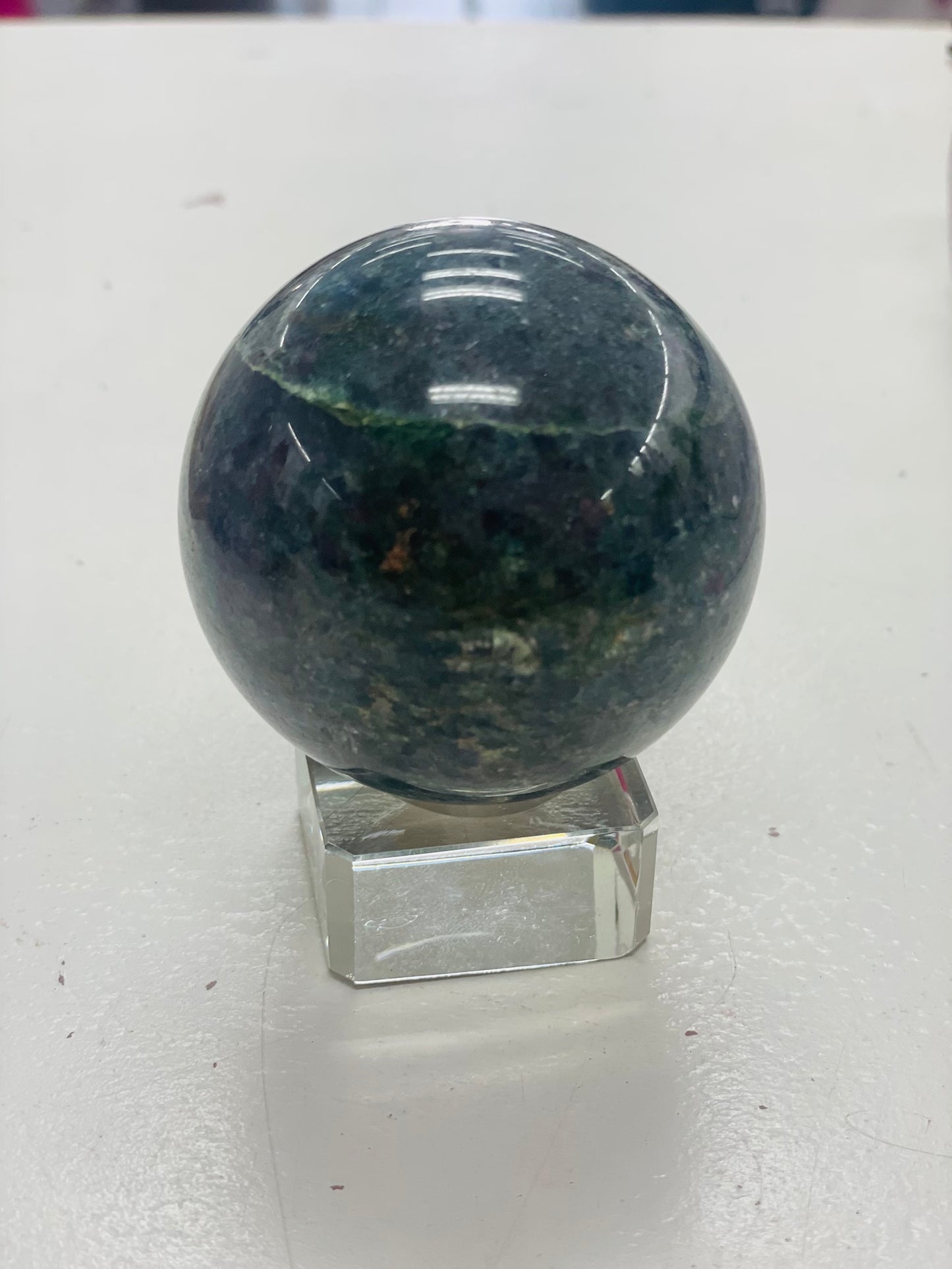 Ruby, kyanite & fuchsite sphere