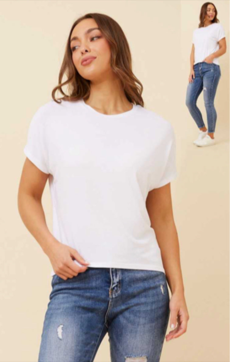 White round neck tee