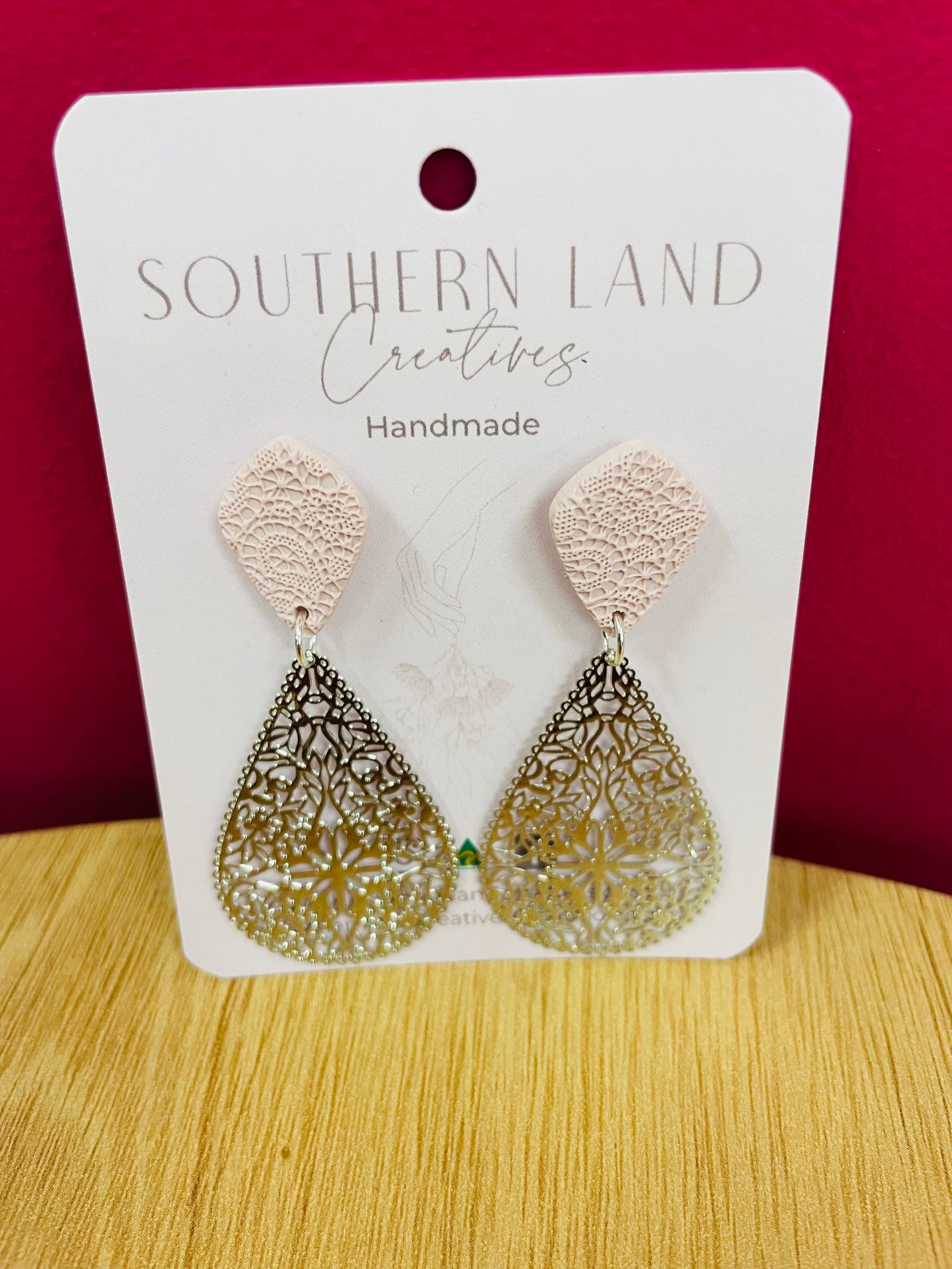 Silver & pink filigree dangles