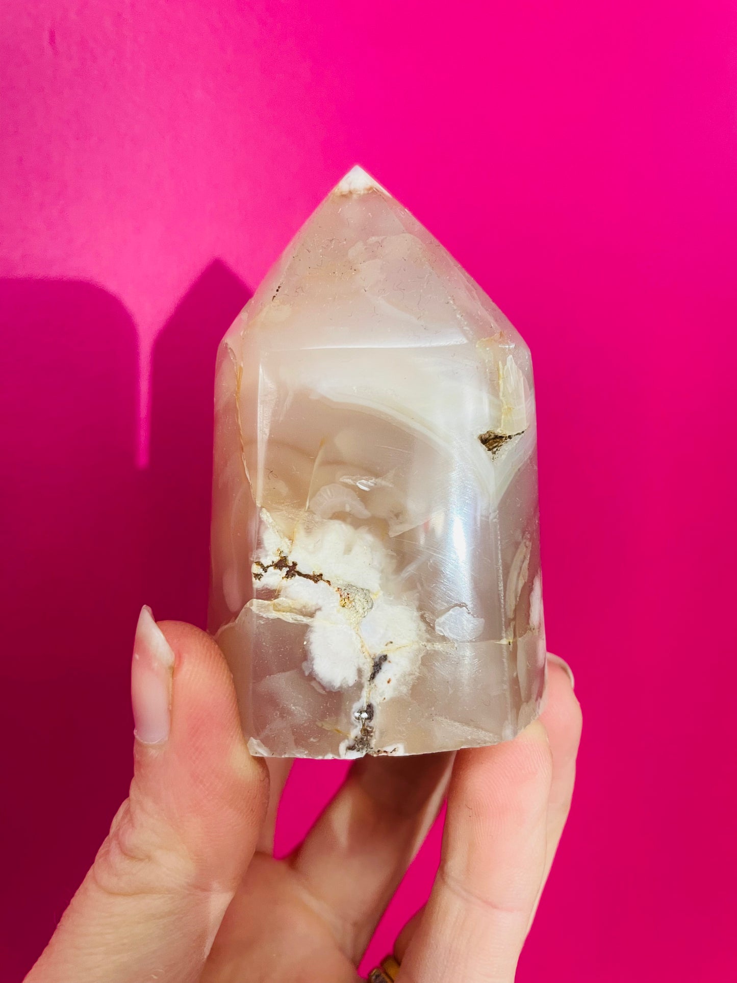 Flower Agate Crystal Tower