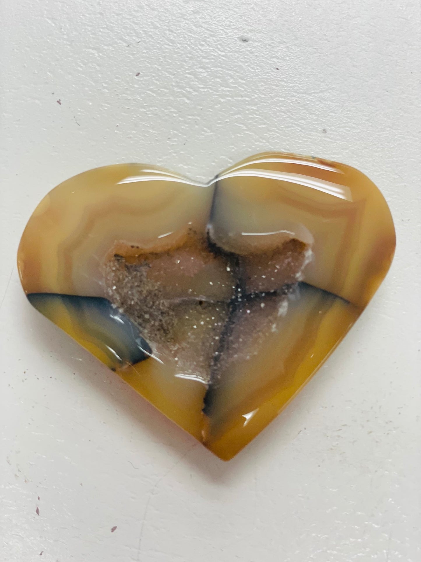 Agate druzy heart