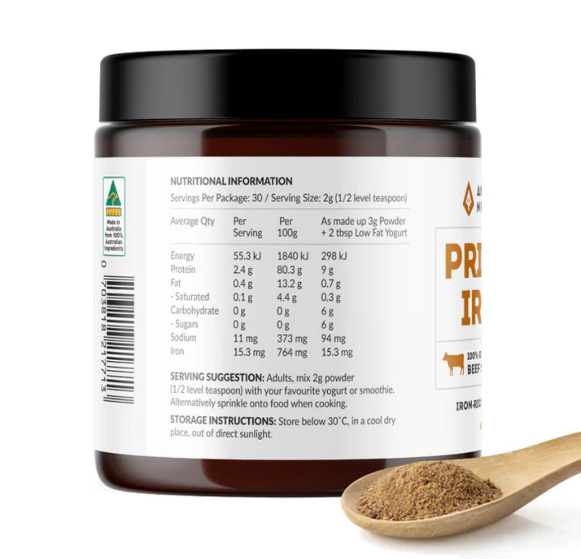 Primal Iron - Grass Fed Beef Spleen - Capsules & Powder