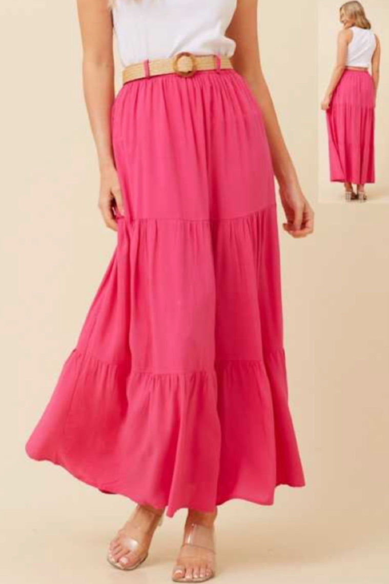 Hot pink skirt & belt