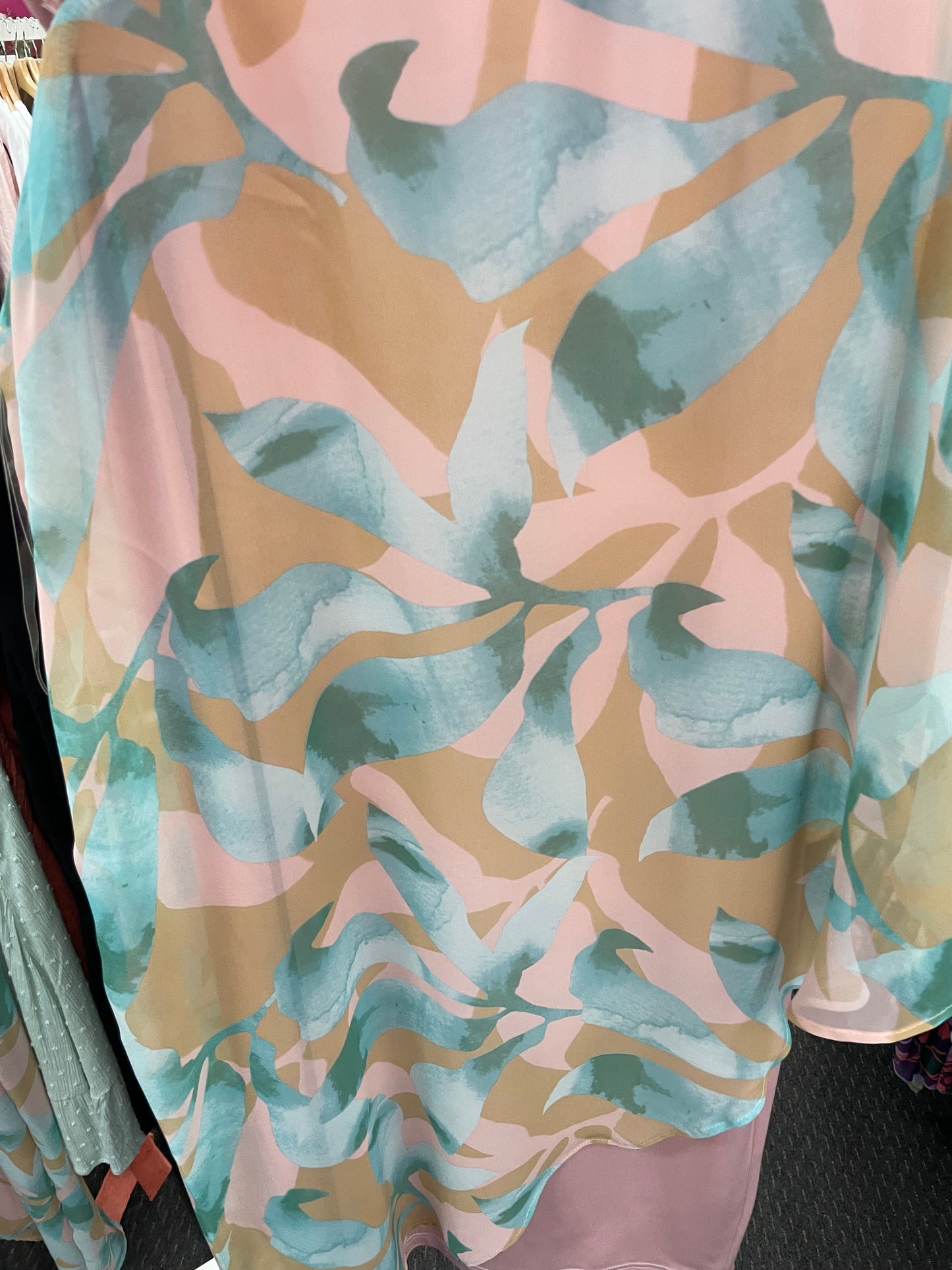 Sky pink chiffon overlay dress