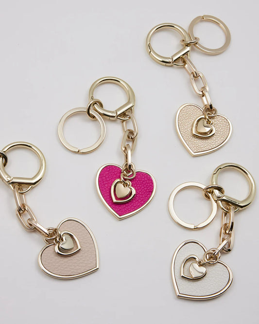 Heart keychain with heart charms