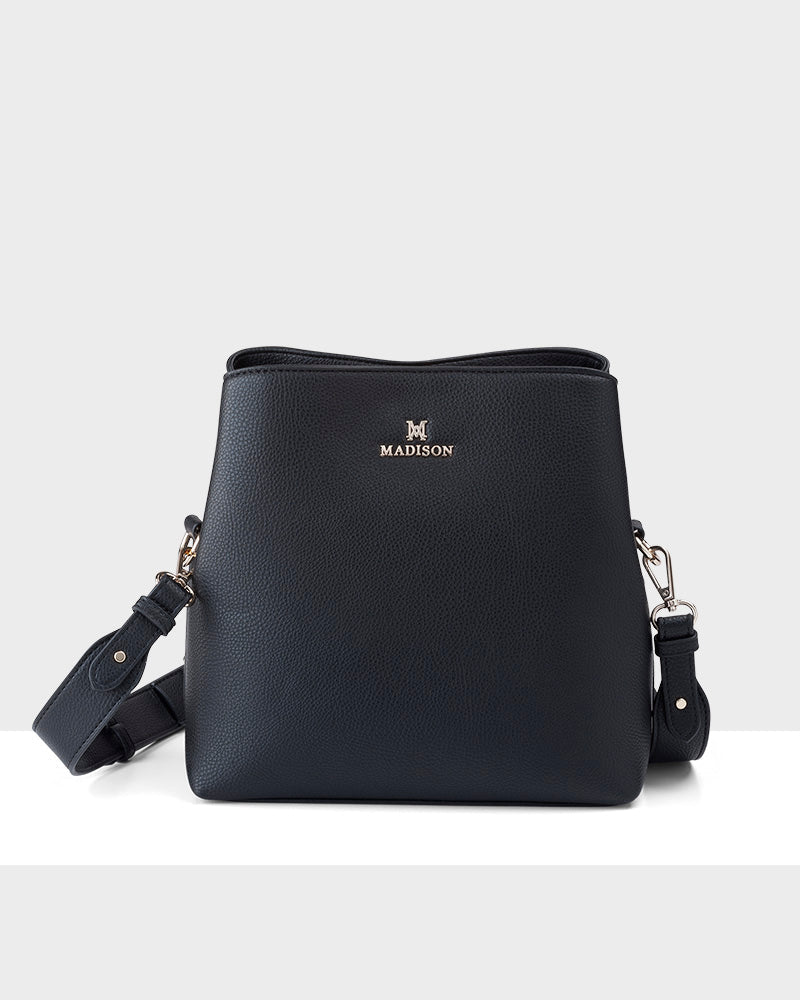 Joanie 3 compartment crossbody bucket bag