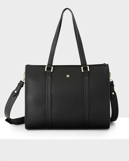 Riley zip top tote with crossbody strap