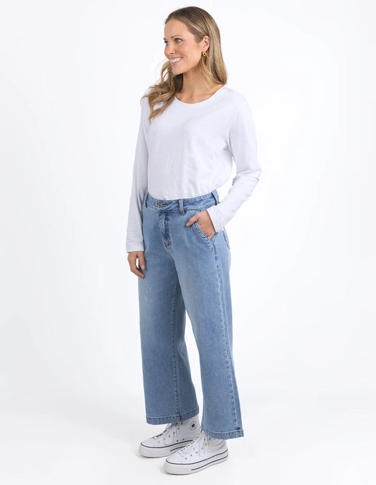 Izzy Wide Leg Jean Vintage Blue Wash