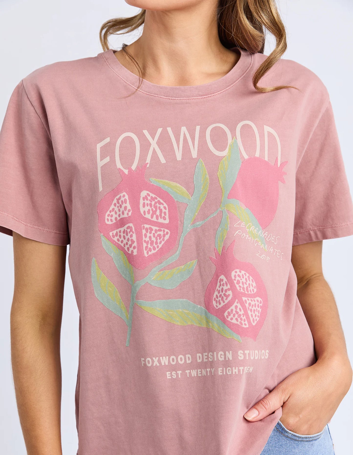 Foxwood / Pomegranate Tee Ash Rose