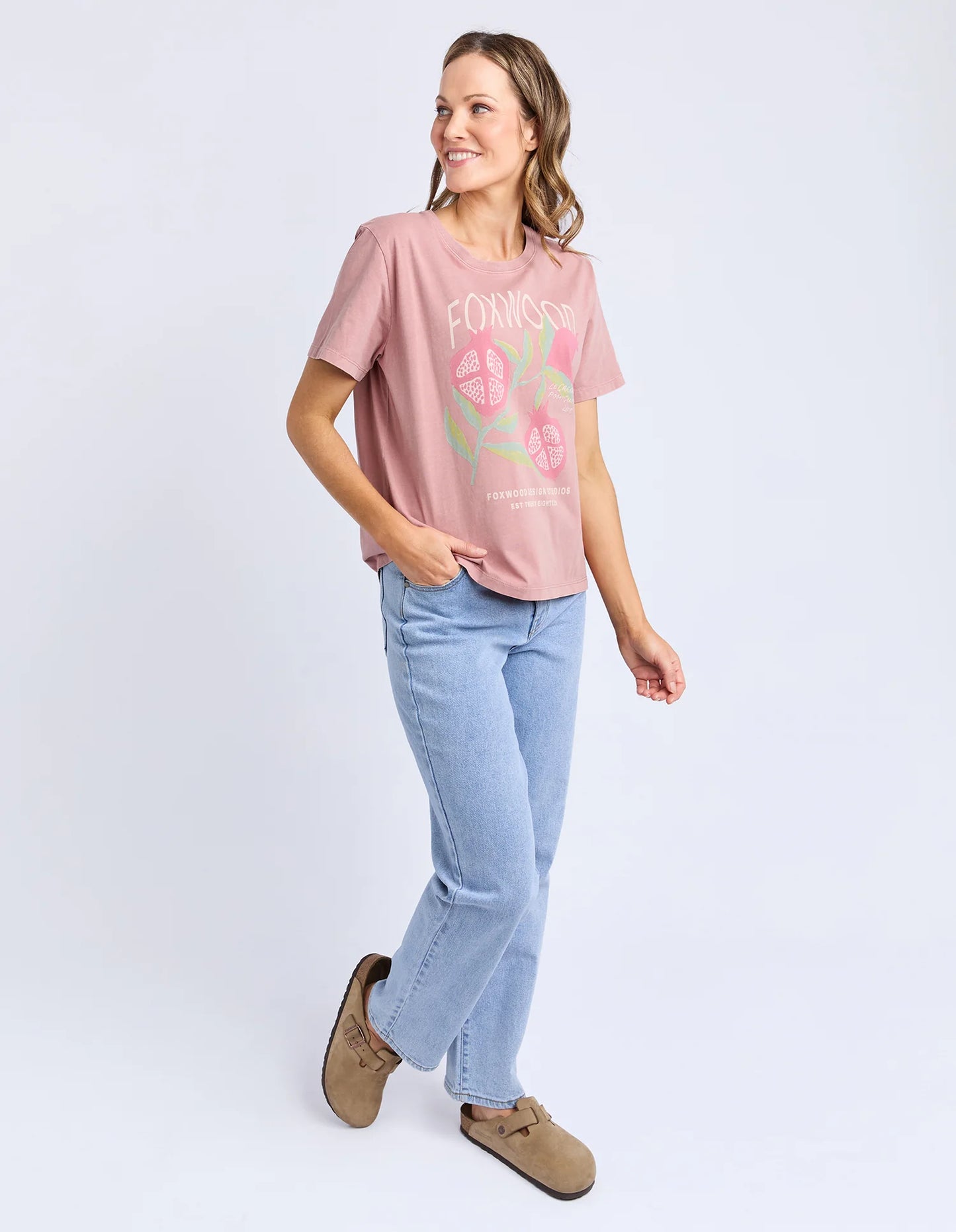 Foxwood / Pomegranate Tee Ash Rose