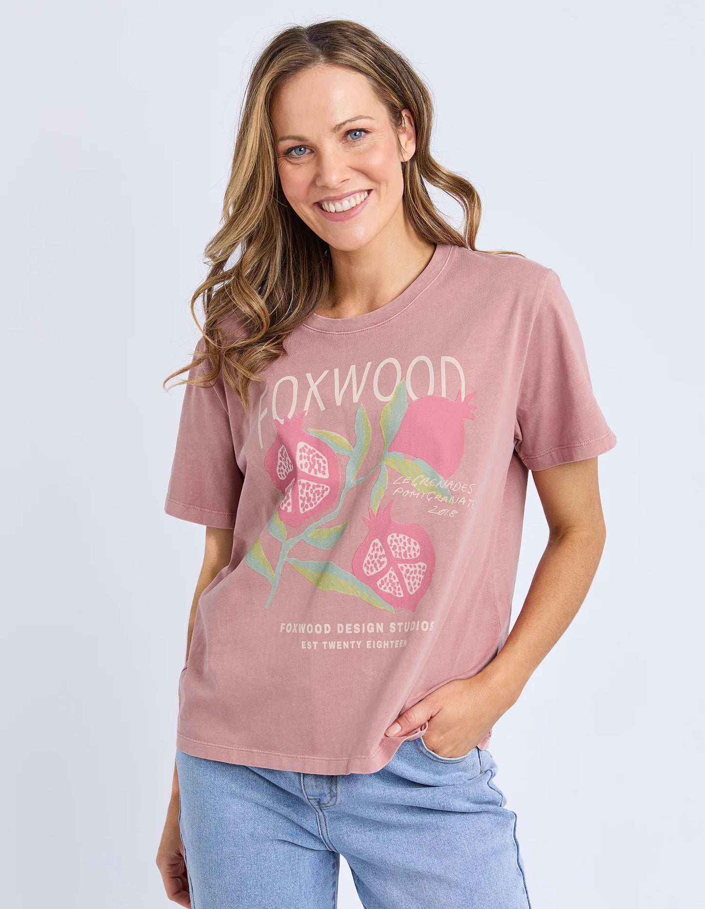 Foxwood / Pomegranate Tee Ash Rose