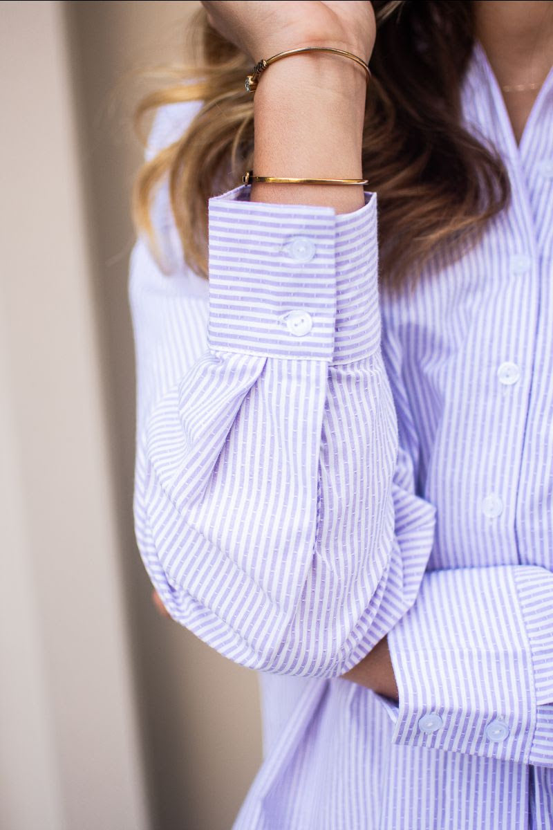 Purple pin stripe shirt
