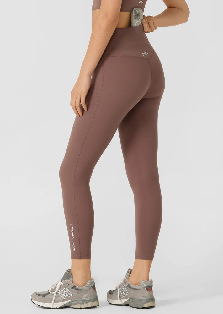 Lotus No Chafe Phone Pocket Ankle Biter Leggings- Stone