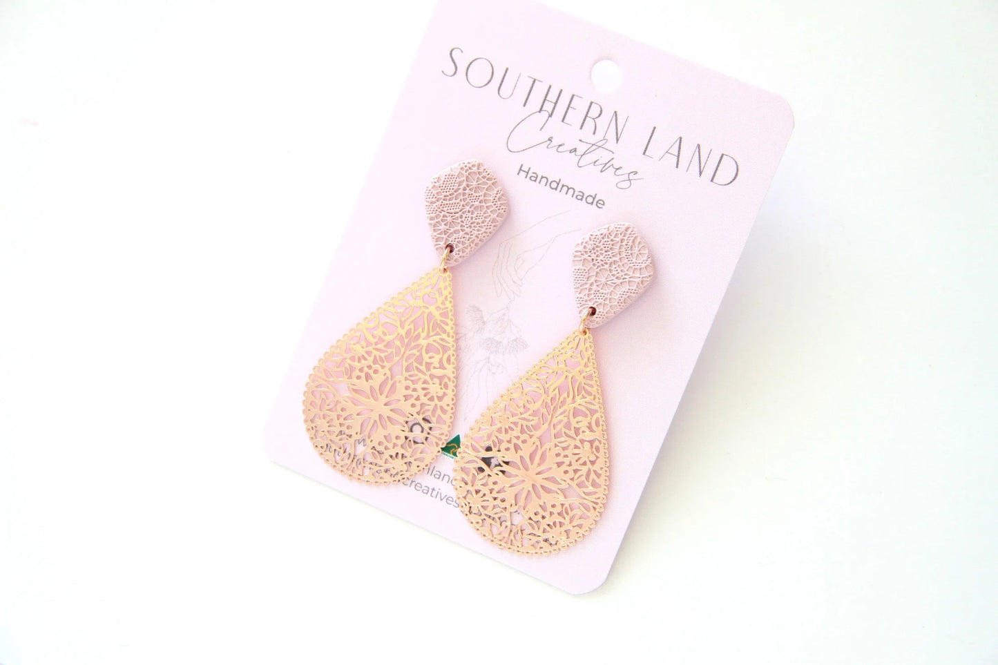 Rose gold filigree dangles