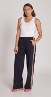 NOAH WIDE PANT - NAVY CAMEL STRIPE