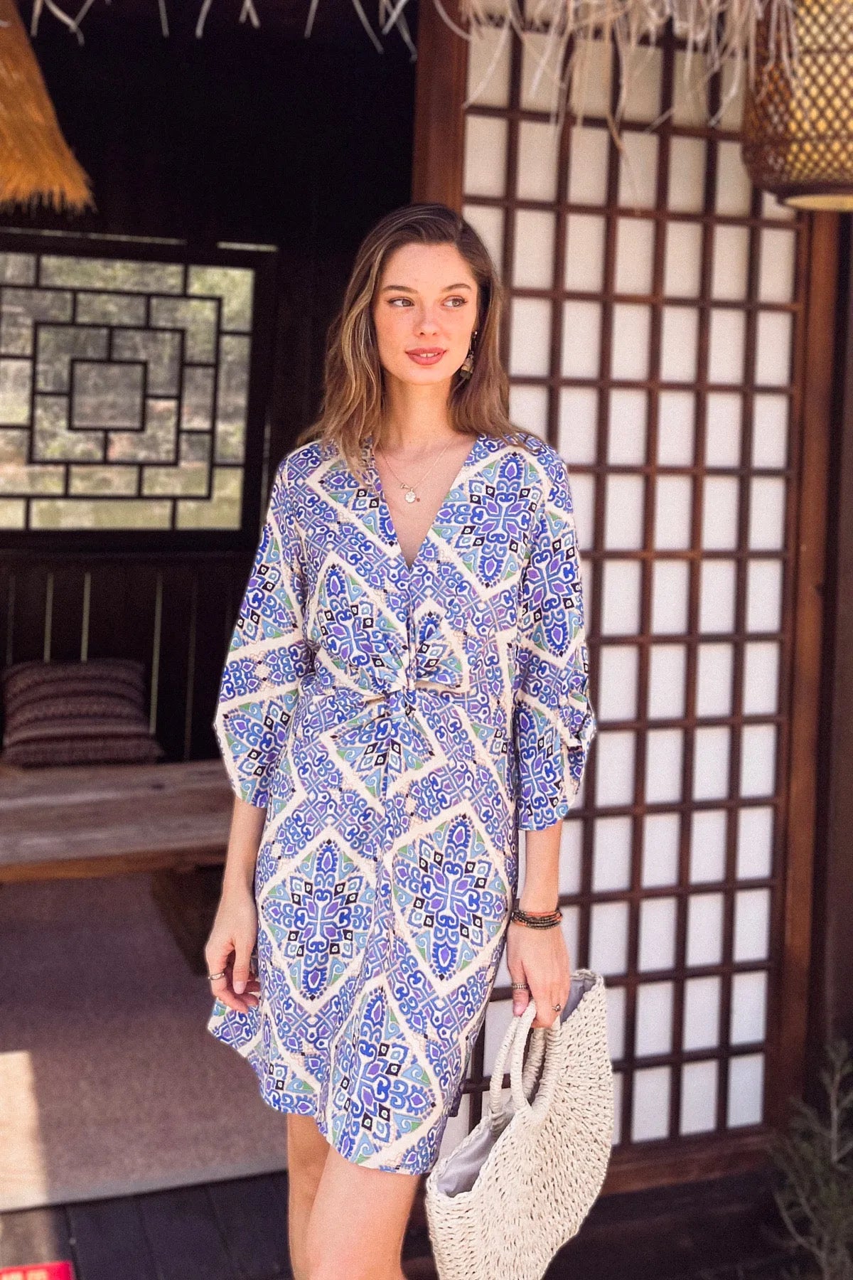 Bella knotted SILK DRESS