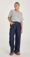JASPER KNITTED TEE - GREY WHITE STRIPE