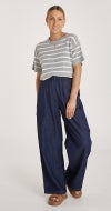 JASPER KNITTED TEE - GREY WHITE STRIPE