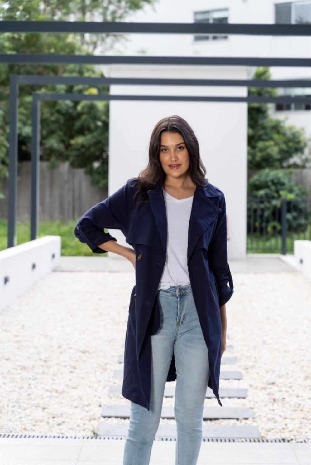 Selma trench coat navy