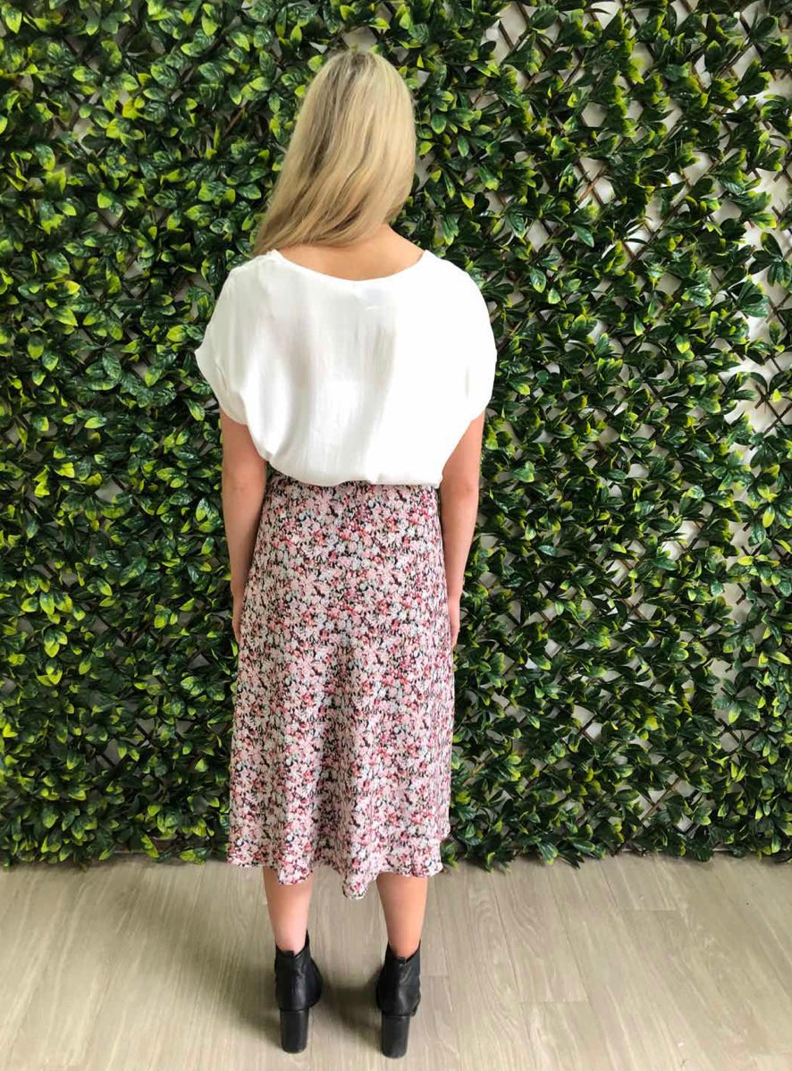 Floral bias skirt