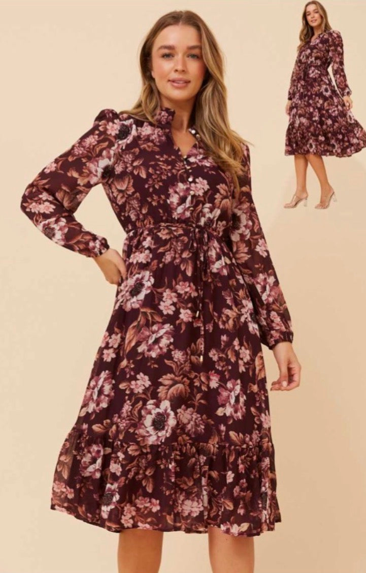 Sara dress-Burgundy