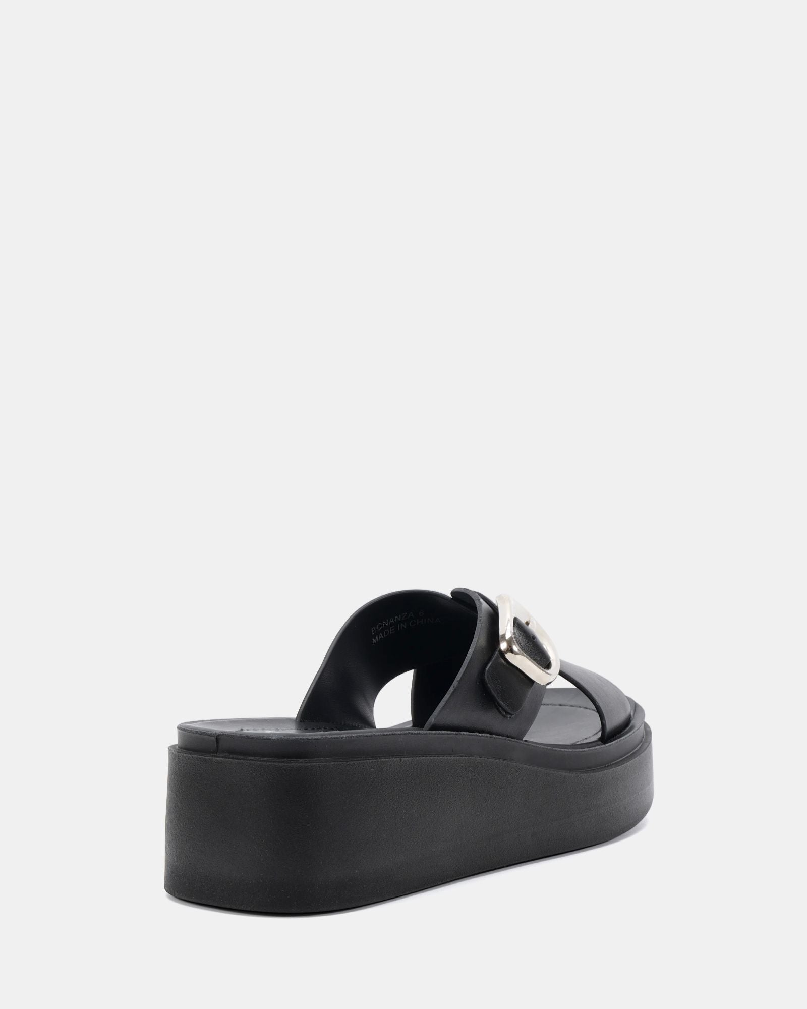 BONANZA BLACK WEDGE HEELS
