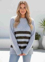 Danyel Blue Choc knit