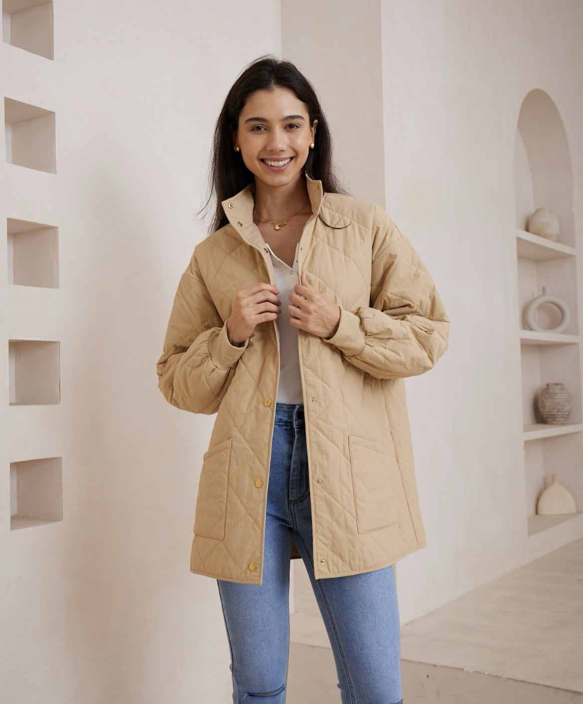 Iris maxi beige jacket