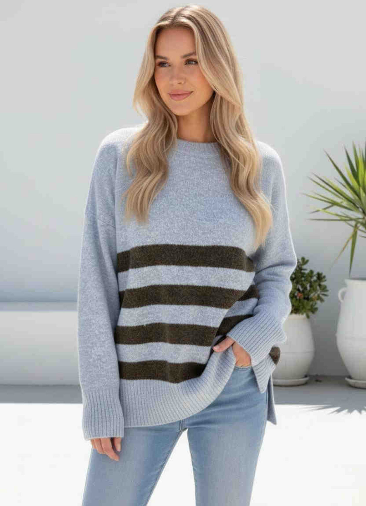 Danyel Blue Choc knit