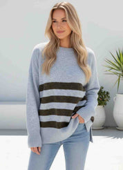 Danyel Blue Choc knit