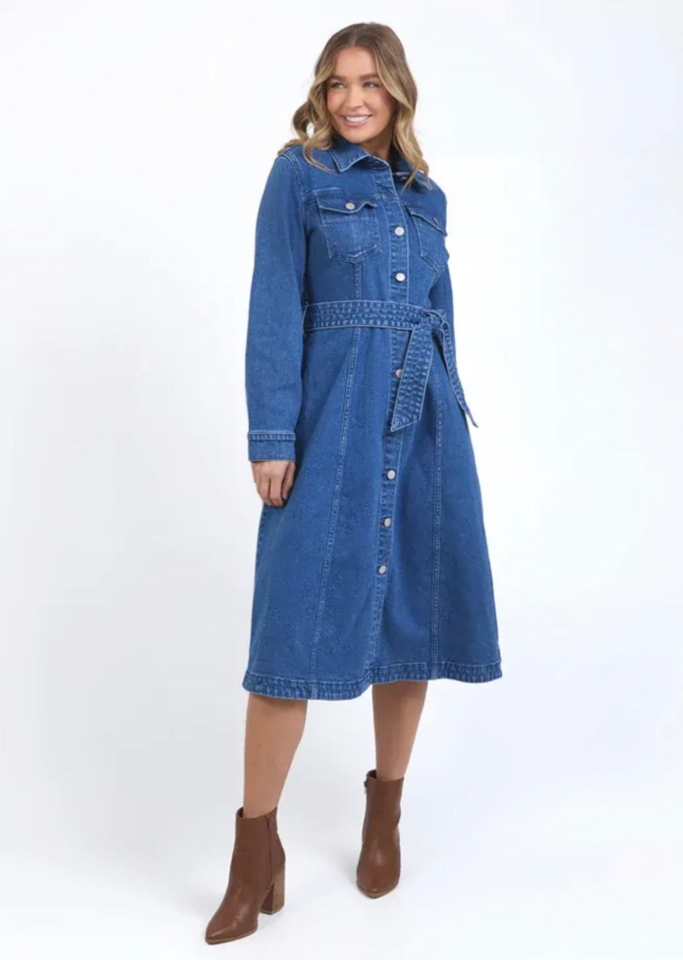 Foxwood | Genevieve Denim Dress - Mid Blue