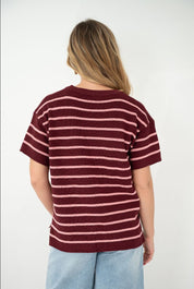 Huxton knit top burgundy