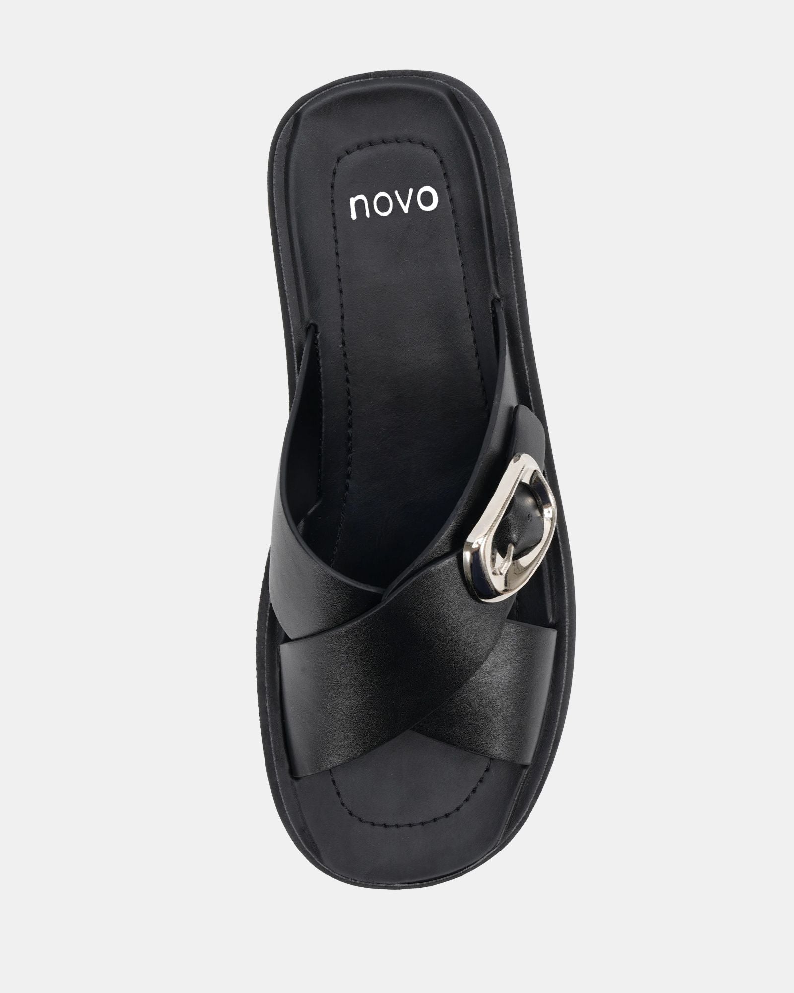 BONANZA BLACK WEDGE HEELS