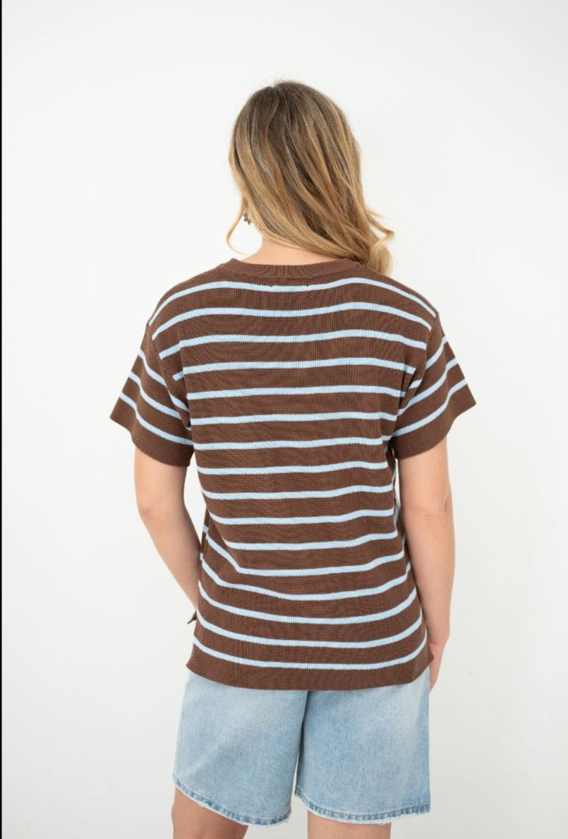 Huxton knit top brown