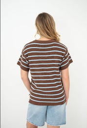 Huxton knit top brown