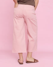 Dusty pink cotton crop pants