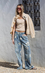 Flower woodstock barrel jean