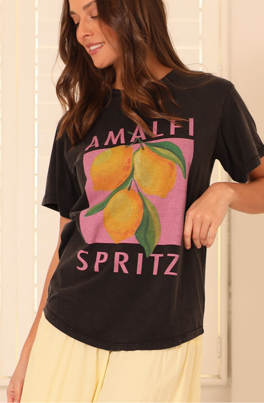 Amalfi black with lemons tee